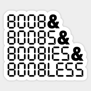 BOOBLESS Calculator Upside-down Words Sticker